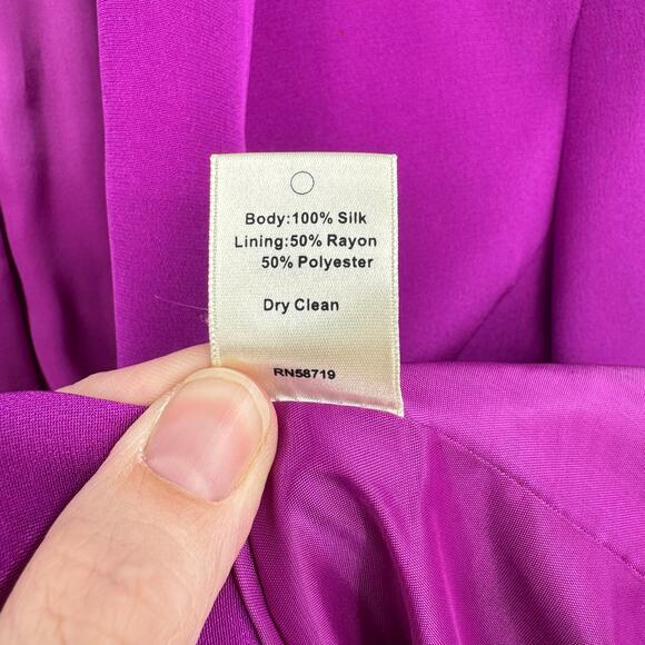 Truth and Pride Magenta Purple 100% Silk Bright Cutaway Open Professional Blazer - Picture 13 of 13